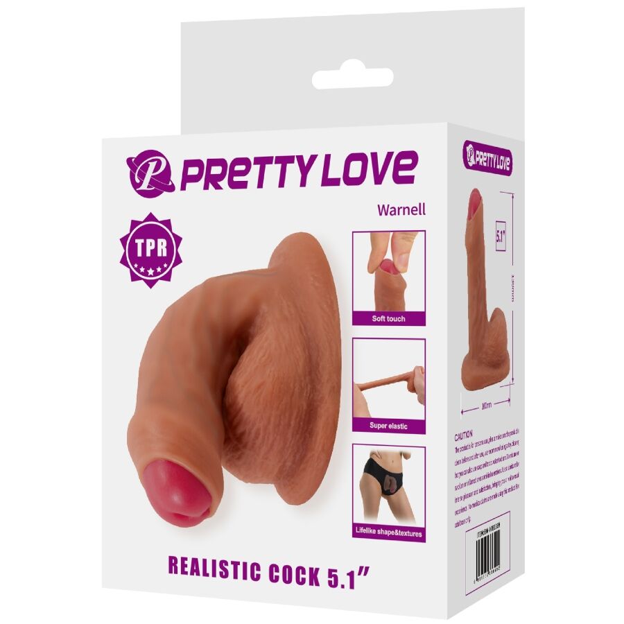 PRETTY LOVE - WARNELL ULTRA REALISTISCHER UND ELASTISCHER DILDO 9,5 CM MULATO – Bild 8