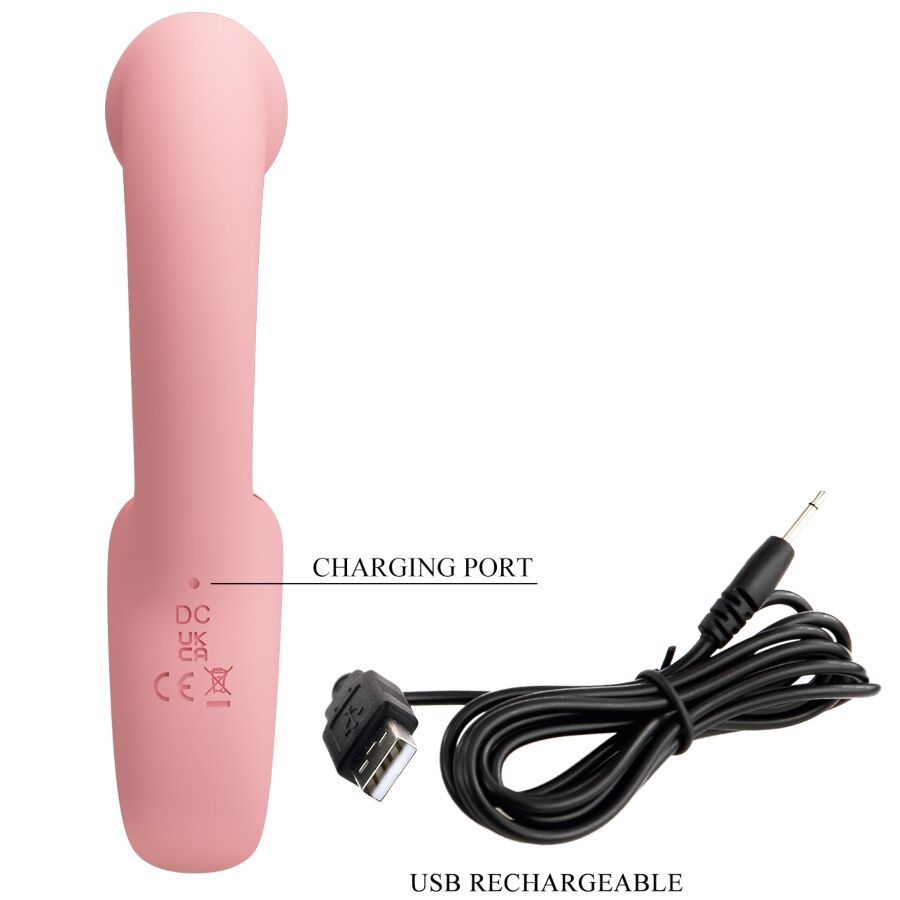 PRETTY LOVE - VIBRATEUR POINT G + STIMULATEUR DE CLITORIS ERYNNYES 10 VIBRATIONS ROSE – Image 4