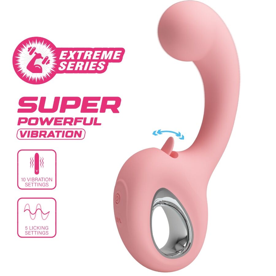 PRETTY LOVE - VIBRATEUR POINT G + STIMULATEUR DE CLITORIS ERYNNYES 10 VIBRATIONS ROSE – Image 7