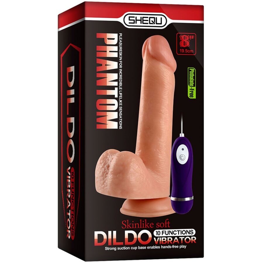 SHEQU - PHANTOM VIBRATING DILDO WITH REMOTE CONTROL 20 CM - Image 6
