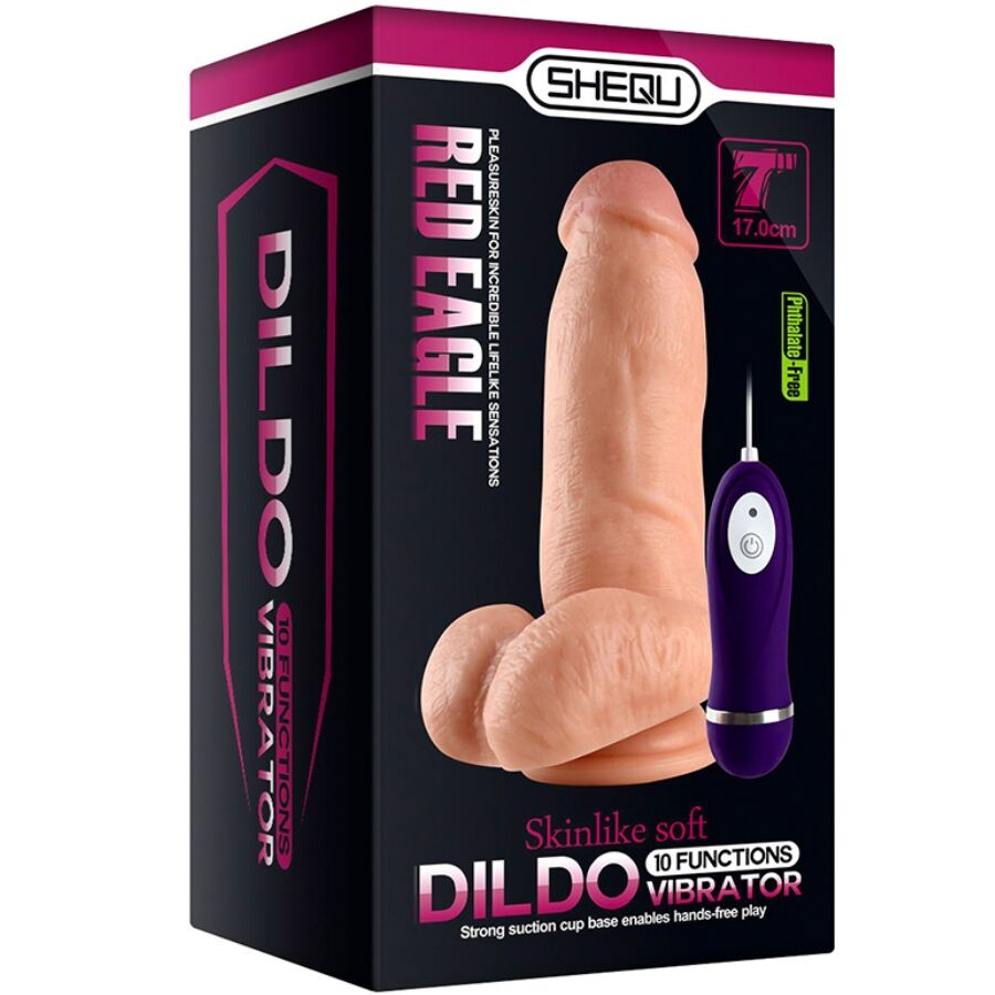 SHEQU - RED EAGLE VIBRATOR DILDO WITH REMOTE CONTROL 17 CM - Image 7