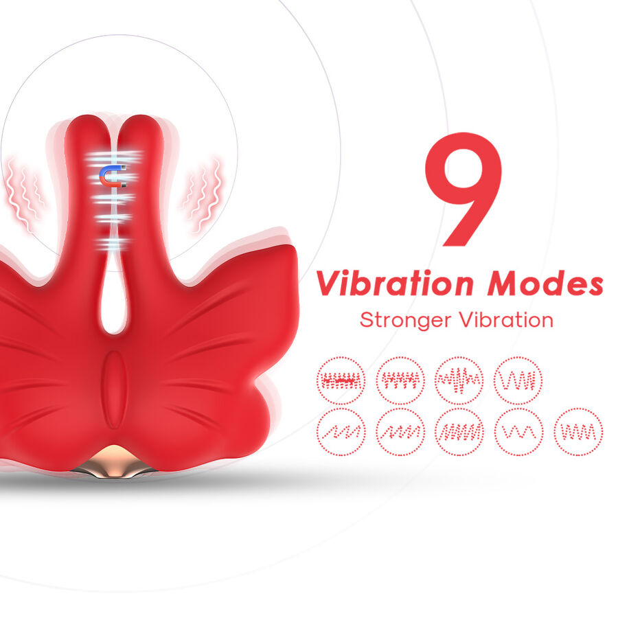 ARMONY - PINZAS PARA PEZONES MAGNÉTICA CON VIBRACIÓN FORMA MARIPOSA ROJO - Imagen 5