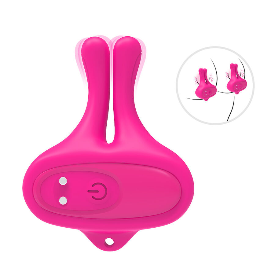 ARMONY - RABBIT SHAPE VIBRATION MAGNETIC NIPPLE CLAMPS PINK - Image 9