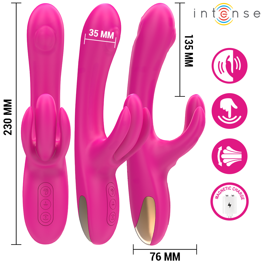 INTENSE - BRITNEY MULTIFUNCTION RABBIT VIBRATOR 23 CM PINK - Image 2