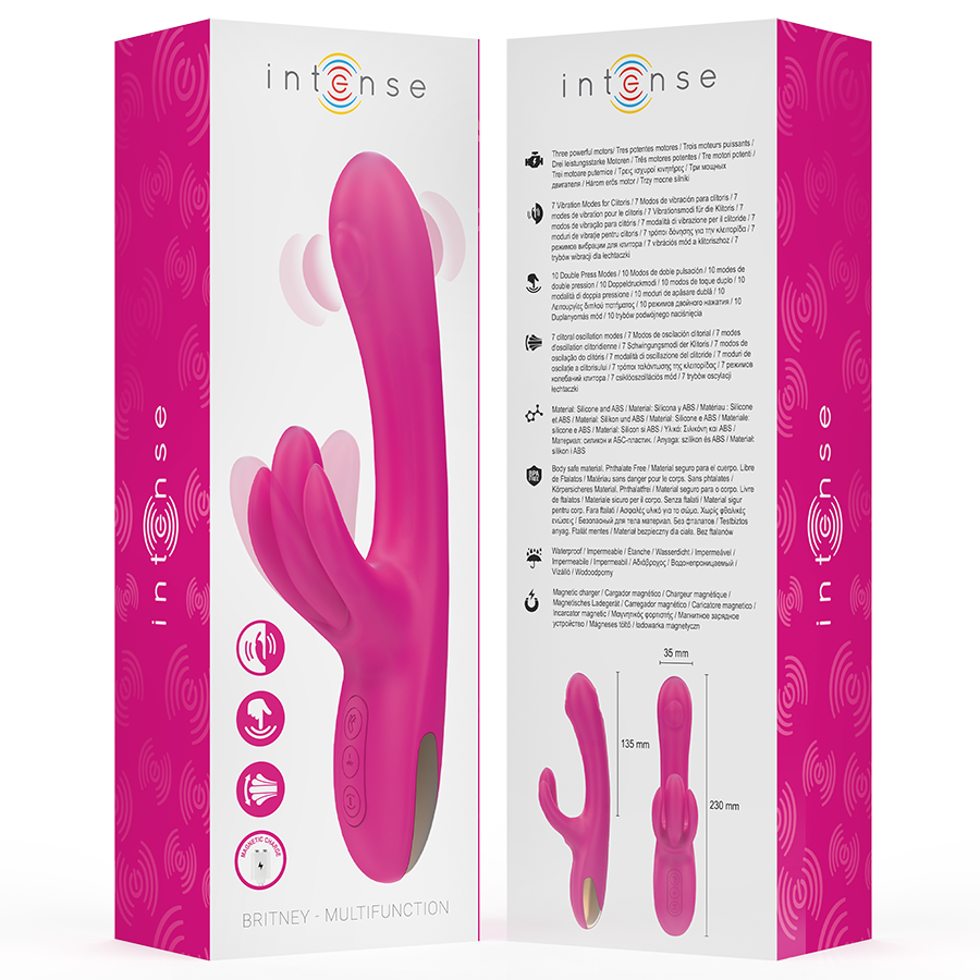 INTENSE - BRITNEY MULTIFUNCTION RABBIT VIBRATOR 23 CM PINK - Image 7