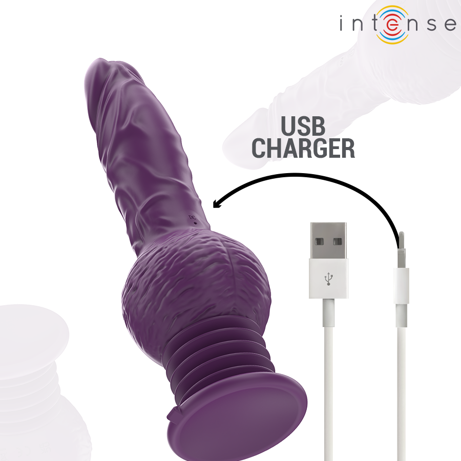 INTENSE - VIBRATEUR MULTIFONCTION TATUM AVEC VIBRATION DE HAUT EN BAS 24 CM VIOLET – Image 6