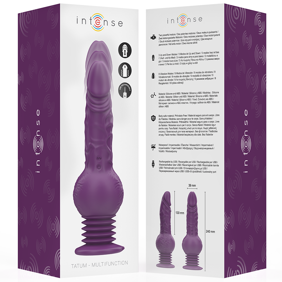 INTENSE - VIBRATEUR MULTIFONCTION TATUM AVEC VIBRATION DE HAUT EN BAS 24 CM VIOLET – Image 7
