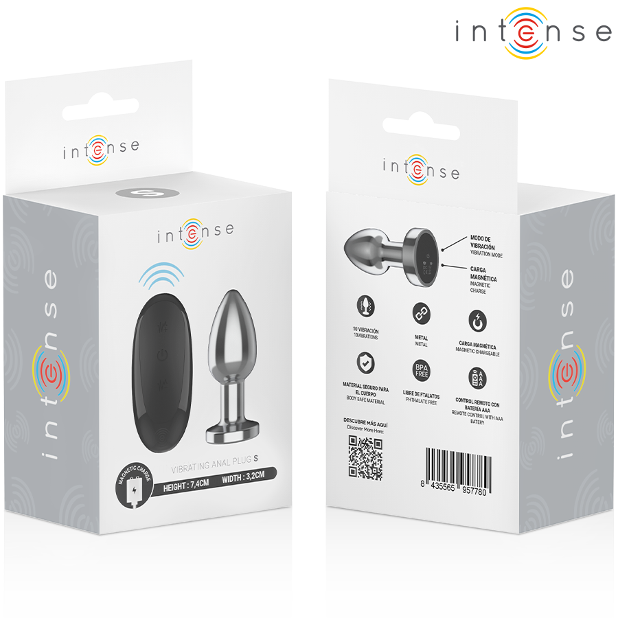 INTENSE - PLUG ANALE 10 VIBRAZIONI METALLO CON TELECOMANDO S - immagine 7