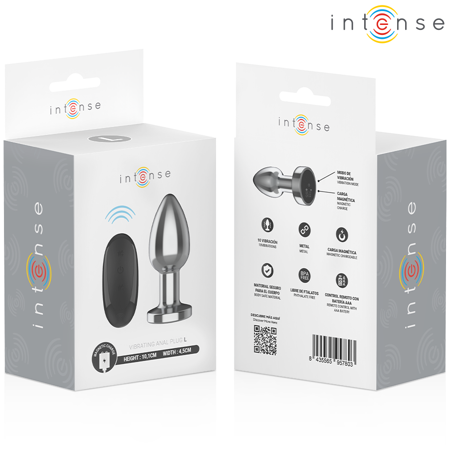 INTENSE - ANAL PLUG 10 VIBRATIONS METAL WITH REMOTE CONTROL L - Image 8