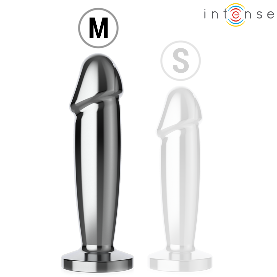 INTENSE - PLUG ANAL 10 VIBRACIONES METAL EN FORMA DE DILDO CON CONTROL REMOTO M - Imagen 5