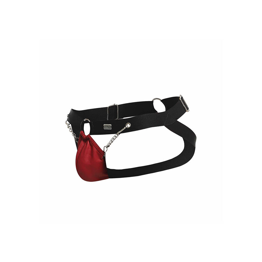MOB - JOCKSTRAP ROUGE DNGEON AVEC CHAÎNES TAILLE UNIQUE – Image 6