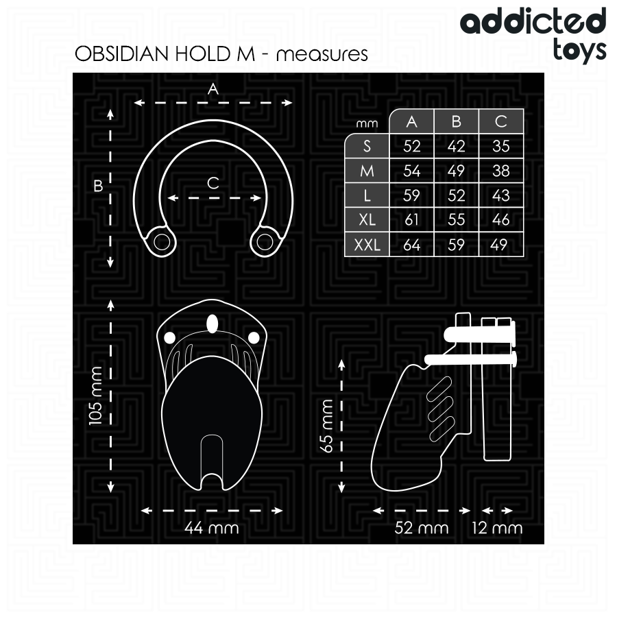ADDICTED TOYS LOCKED - CAGE À PÉNIS OBSIDIAN HOLD TAILLE M – Image 4