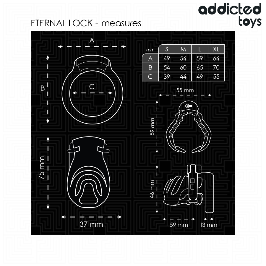 ADDICTED TOYS LOCKED - ETERNAL LOCK JAULA PARA PENE 9 CM - Imagen 2
