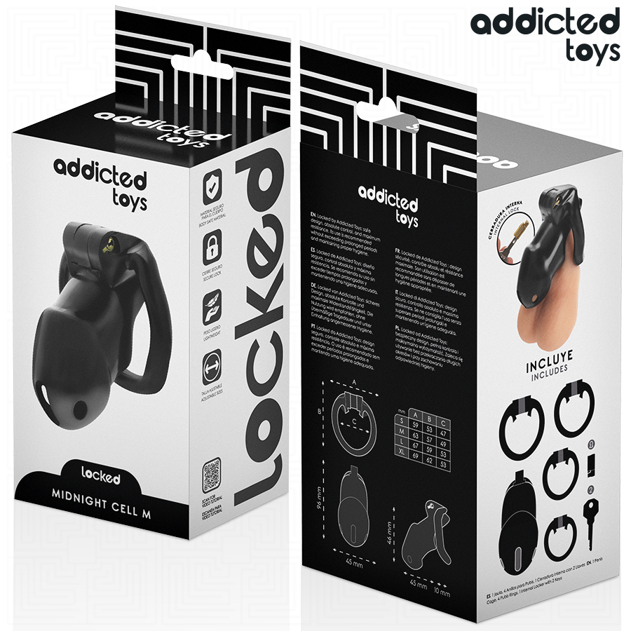 ADDICTED TOYS LOCKED - MINDNIGHT CELL PENIS CAGE SIZE M - Image 3