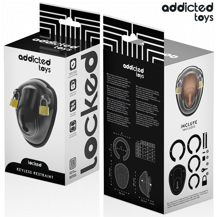 ADDICTED TOYS LOCKED - À PÉNIS VERROUILLÉE SANS CLÉ 11,5 CM – Image 3