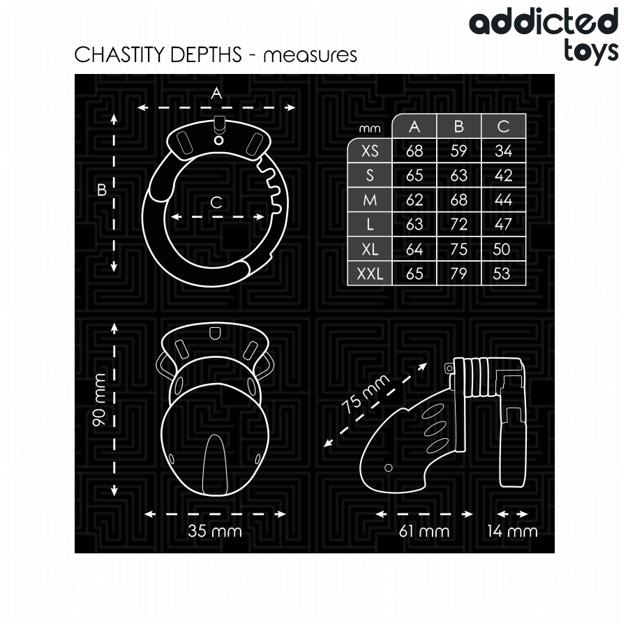 ADDICTED TOYS LOCKED - CHASTITY DEPTHS JAULA PARA PENE 7,5 CM - Imagen 4