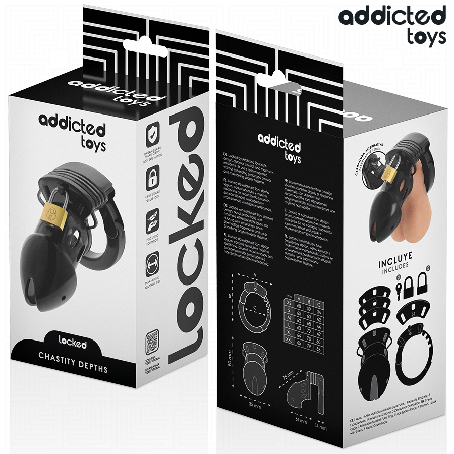 ADDICTED TOYS LOCKED - CHASTITY DEPTHS JAULA PARA PENE 7,5 CM - Imagen 5