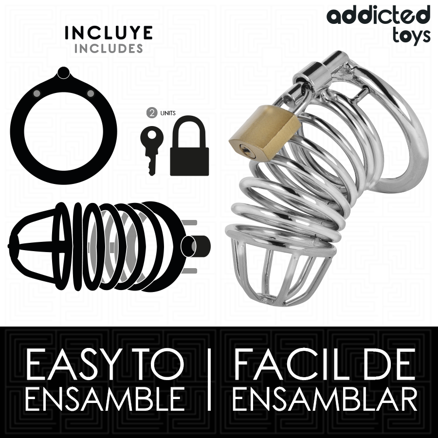 ADDICTED TOYS LOCKED - IRON CELL JAULA PARA PENE DE METAL 4 CM TALLA S - Imagen 3