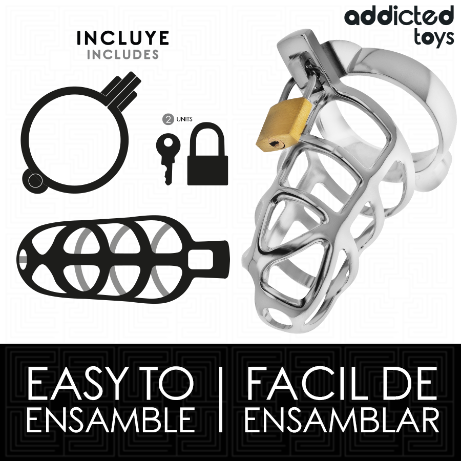 ADDICTED TOYS LOCKED - GAIOLA DE PÊNIS COM TRAVA DE PRATA TAMANHO M - Image 3