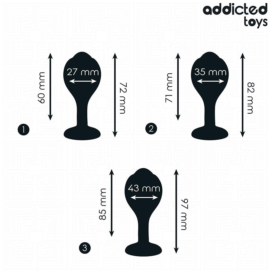 ADDICTED TOYS - SET OF 3 ANAL PLUG SILICONE WITH JEWEL - Image 2