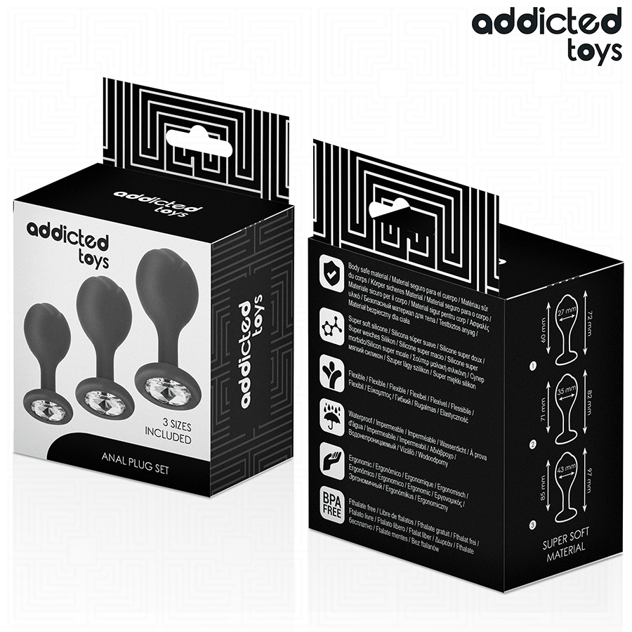 ADDICTED TOYS - SET OF 3 ANAL PLUG SILICONE WITH JEWEL - Image 5