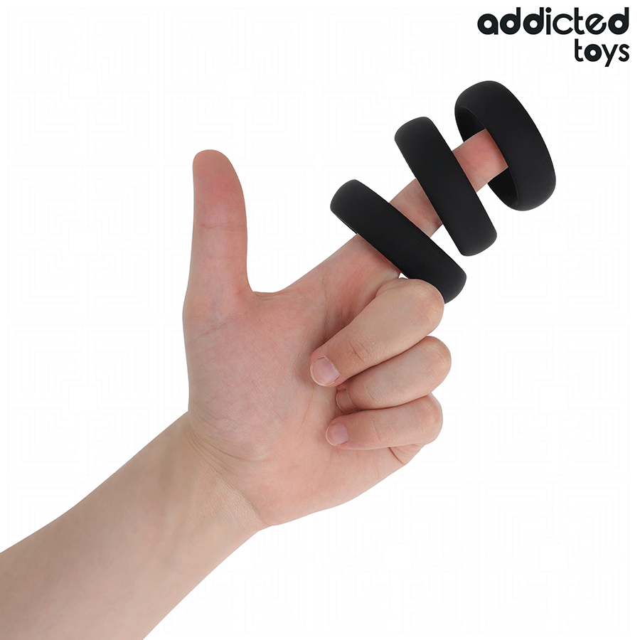 ADDICTED TOYS - SET OF FLAT SILICONE RINGS - Image 3