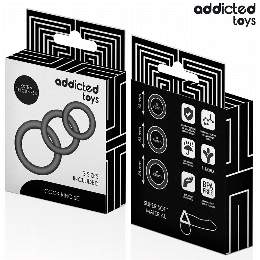 ADDICTED TOYS - LOT DE ANNEAUX EN SILICONE MODÈLE 1 – Image 6