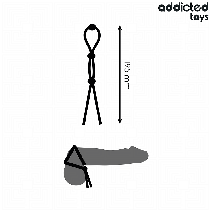 ADDICTED TOYS - CORDE EN SILICONE POUR LE PÉNIS À TRIPLE BOUCLE – Image 2
