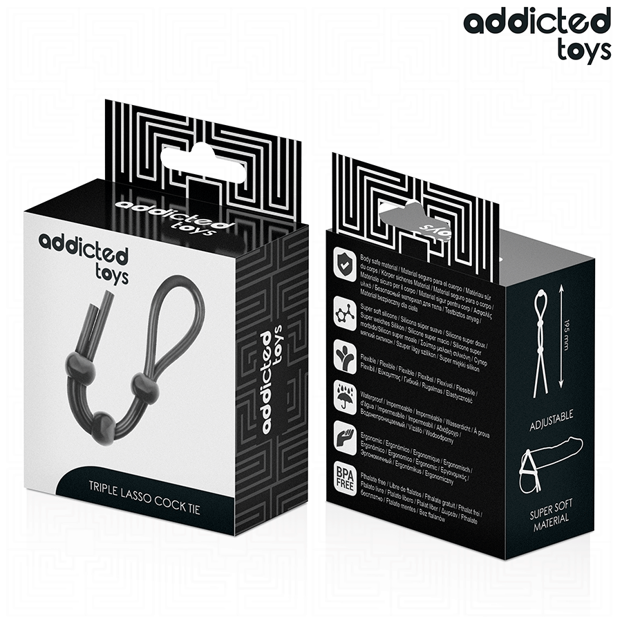 ADDICTED TOYS - CORDE EN SILICONE POUR LE PÉNIS À TRIPLE BOUCLE – Image 6