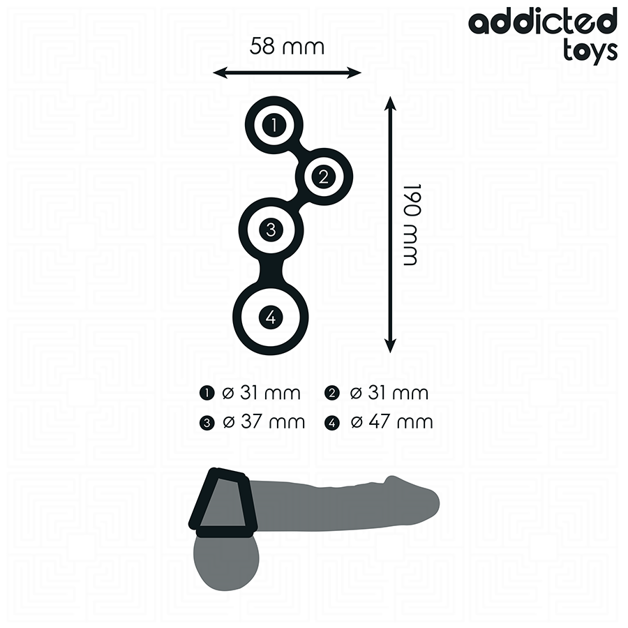 ADDICTED TOYS - ANNEAU PÉNIS AVEC SÉPARATEURS POUR TESTICULES – Image 5