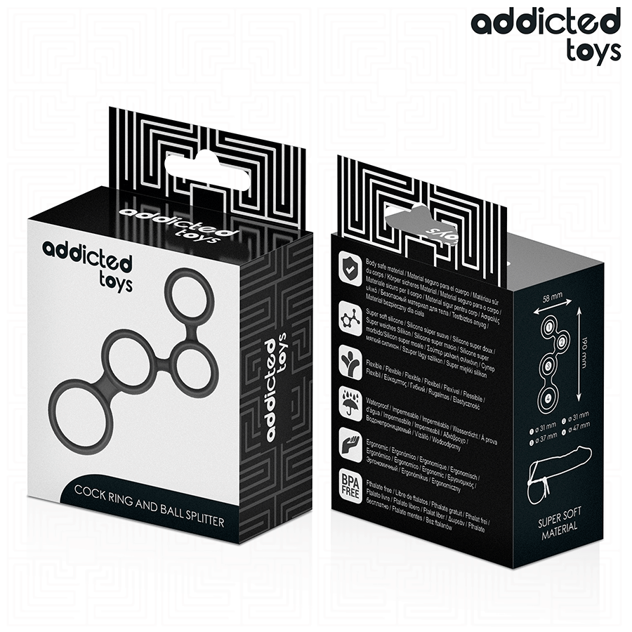 ADDICTED TOYS - ANNEAU PÉNIS AVEC SÉPARATEURS POUR TESTICULES – Image 7