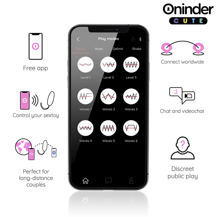 ONINDER CUTE – LIEBE UND VERGNÜGEN: 360° VIBRIERENDES UND ROTIERENDES SILIKON-EI – KOSTENLOSE WELTWEITE APP – Bild 4