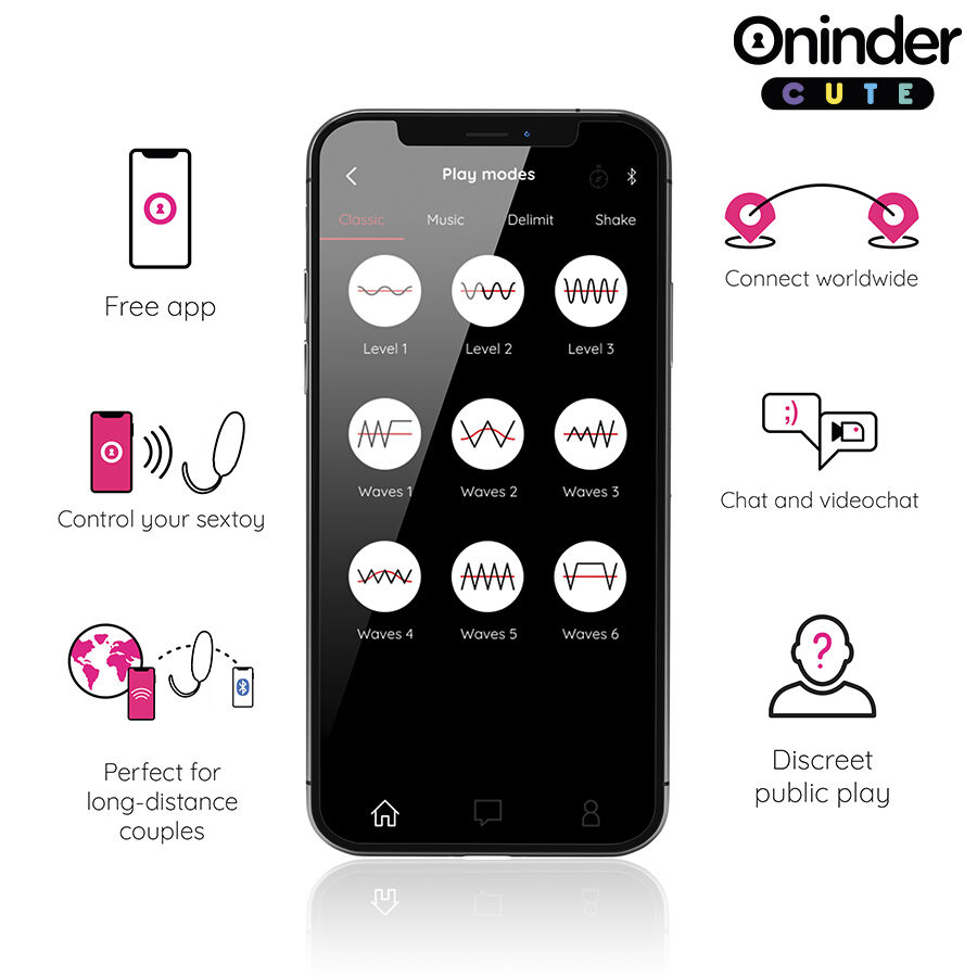 ONINDER CUTE - UOVO IN SILICONE CON VIBRO-ONDA E PIACERE - APP GLOBALE GRATUITA - immagine 6