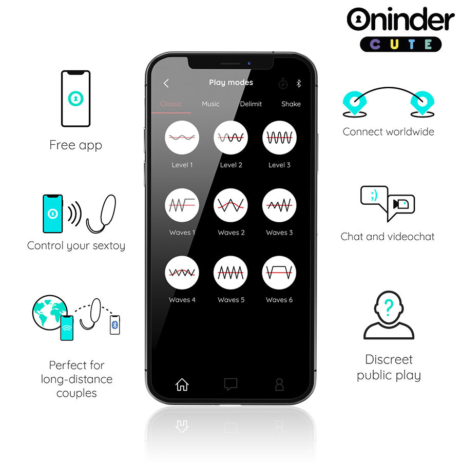 ONINDER CUTE - ŒUF VIBRANT LOVE PLEASURE - PIERRES EN SILICONE ROTATIVES - APPLICATION MONDIALE GRATUITE – Image 3