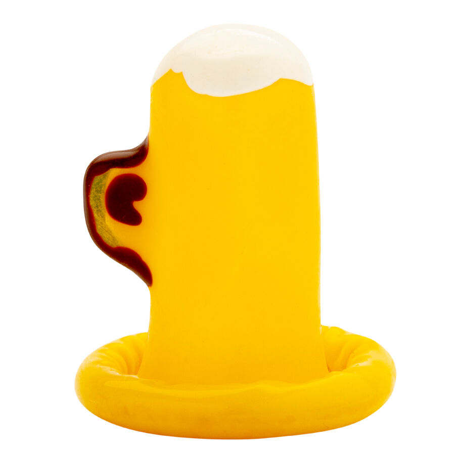 CONDOMERIE - PRESERVATIVI NOVITÀ DIPINTI A MANO BICCHIERE DI BIRRA - immagine 3