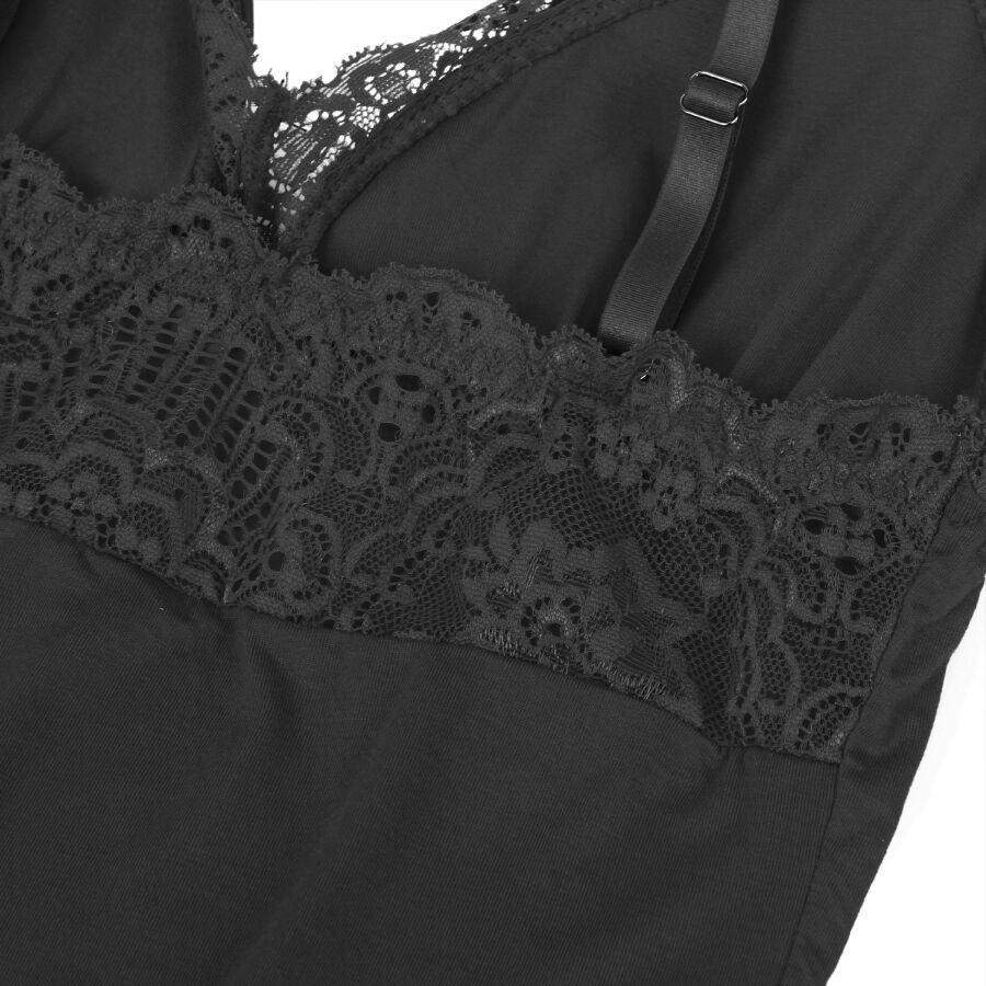 SUBBLIME - TEDDY DÉTAIL DENTELLE FLORALE NOIR S/M – Image 5