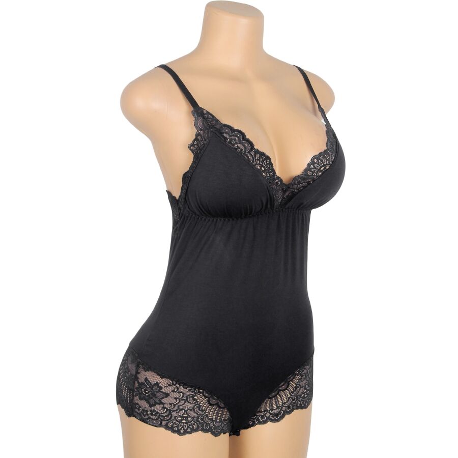 SUBBLIME - TEDDY DÉTAIL DENTELLE FLORALE NOIR S/M – Image 6