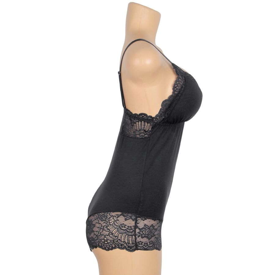 SUBBLIME - TEDDY DÉTAIL DENTELLE FLORALE NOIR S/M – Image 10
