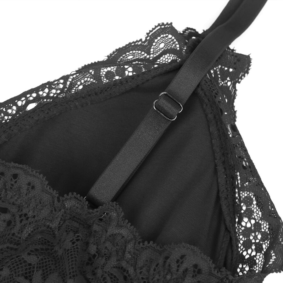 SUBBLIME - TEDDY DÉTAIL DENTELLE FLORALE NOIR S/M – Image 16