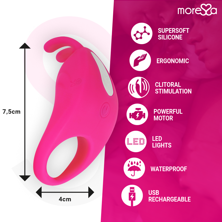 MORESSA - BRAD PREMIUM SILICONE RECHARGEABLE ROSE – Image 4