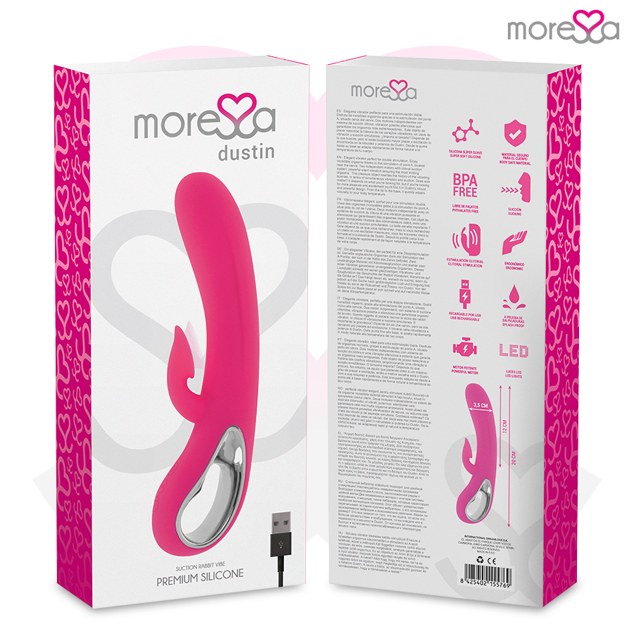 MORESSA - DUSTIN ASPIRATION CLITORIDIENNE ET VIBRATIONS PUISSANTES SILICONE PREMIUM RECHARGEABLE – Image 2