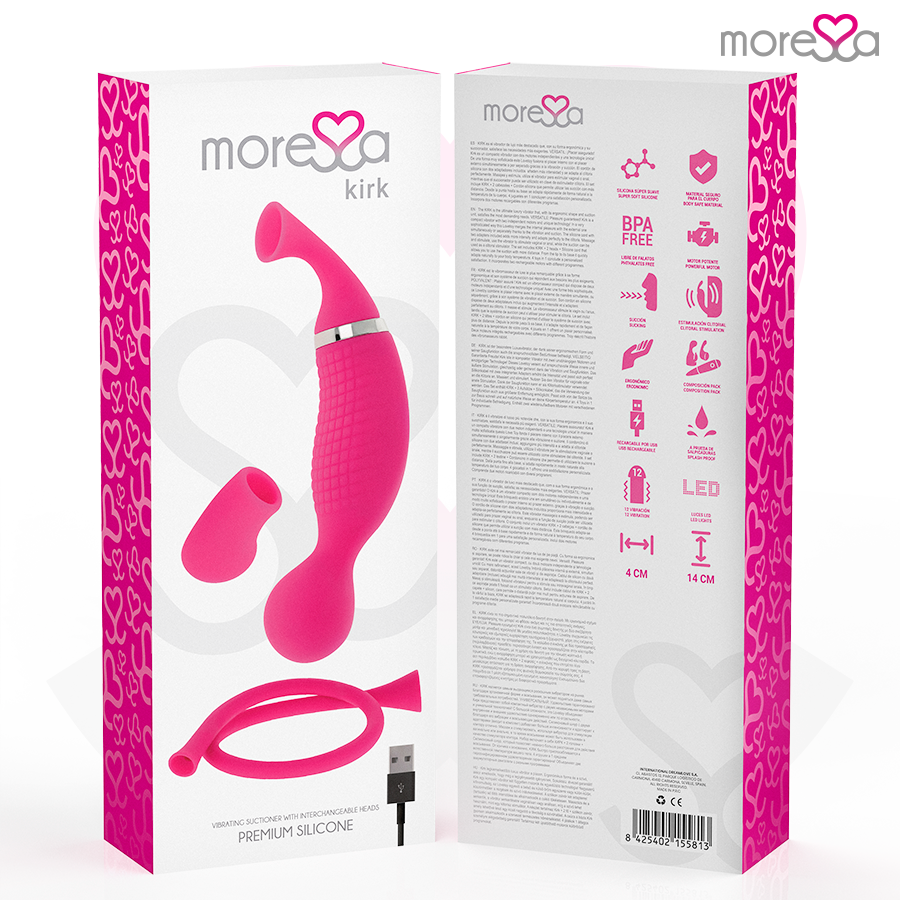 MORESSA - KIRK DUO SUCCIONADOR + MASAJEADOR MULTI PRESTACIONES PREMIUM SILICONE RECARGABLE - Imagen 7