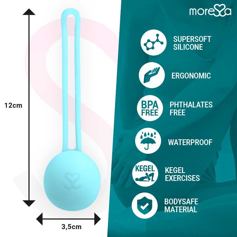 MORESSA - OSIAN ONE ENTRENAMIENTO SUELO PELVICO 51gr PREMIUM SILICONA TURQUESA - Imagen 3