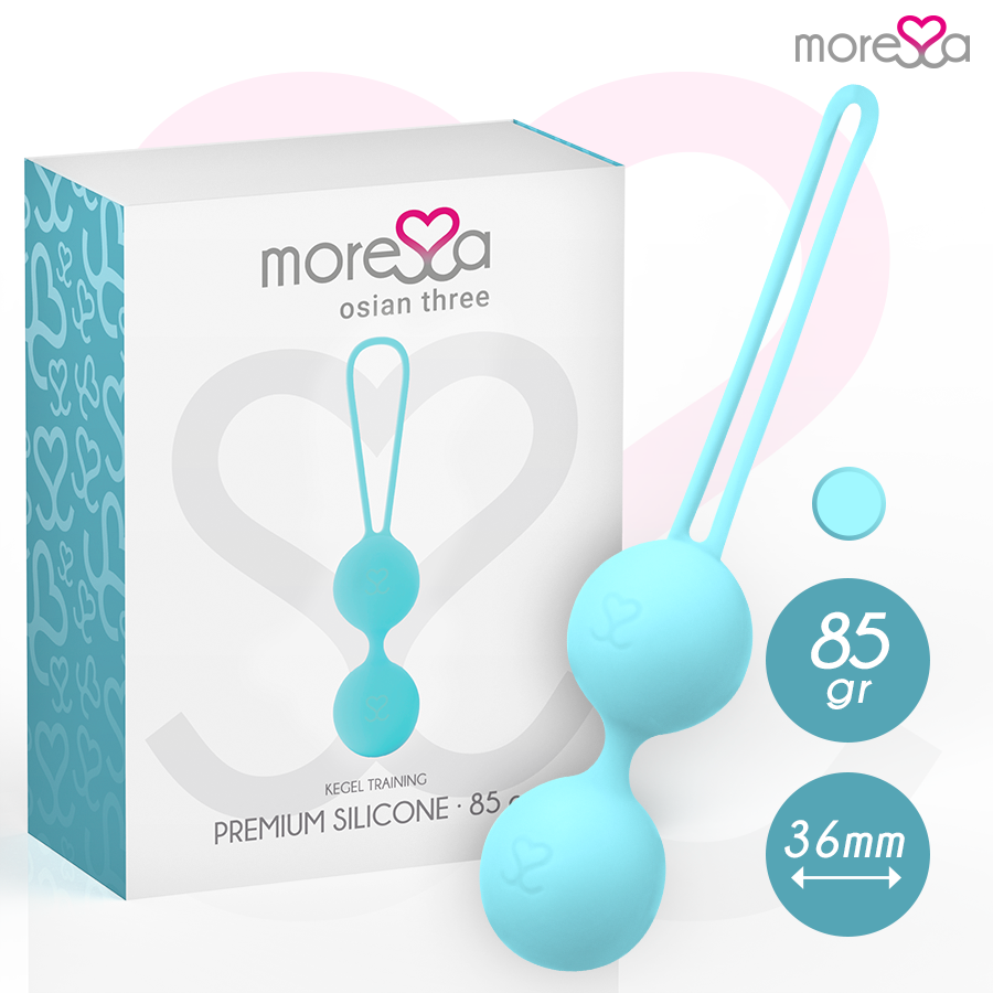 MORESSA - OSIAN THREE ENTRENAMIENTO SUELO PELVICO 85 gr PREMIUM SILICONA TURQUESA - Imagen 8