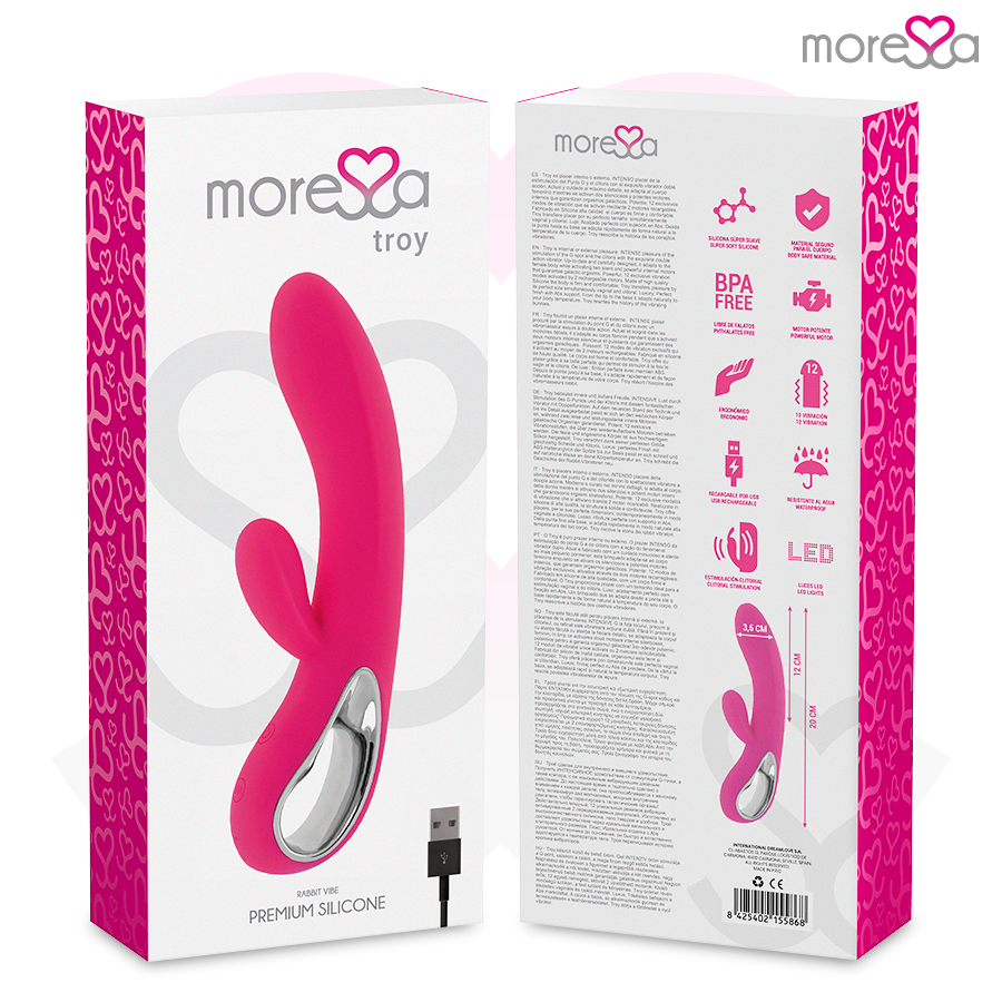 MORESSA - TROY MASAJEADOR PUNTO G Y CLITORIS PREMIUM SILICONE RECARGABLE - Imagen 7