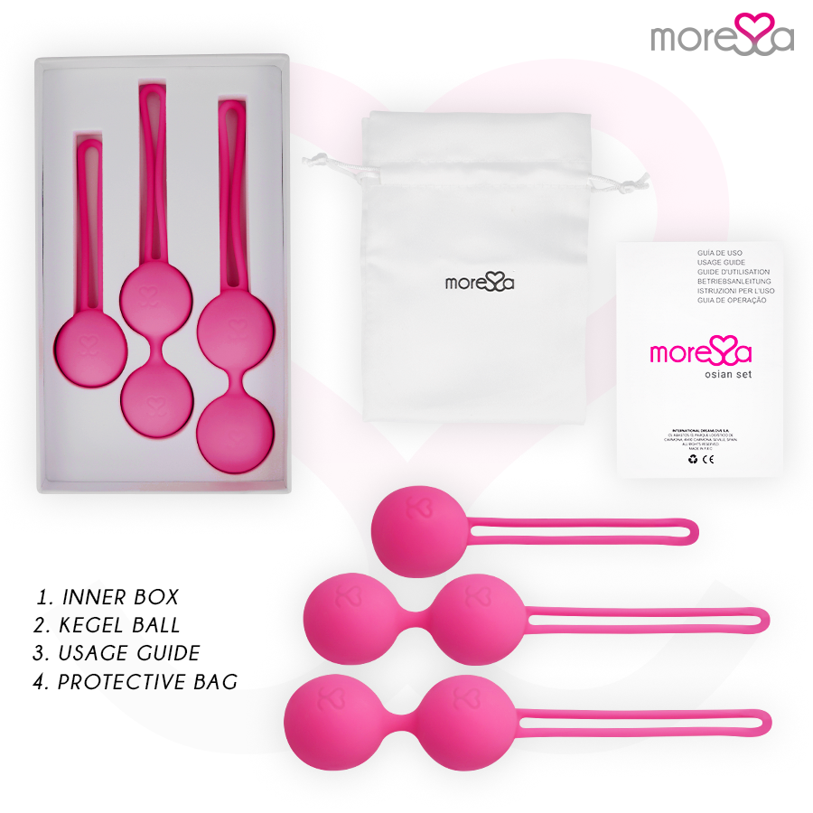 MORESSA - SET OSIAN PREMIUM SILICONE ROSA (Osian One - 51 g | Osian Two - 101 g | Osian Three 85 g) - immagine 2