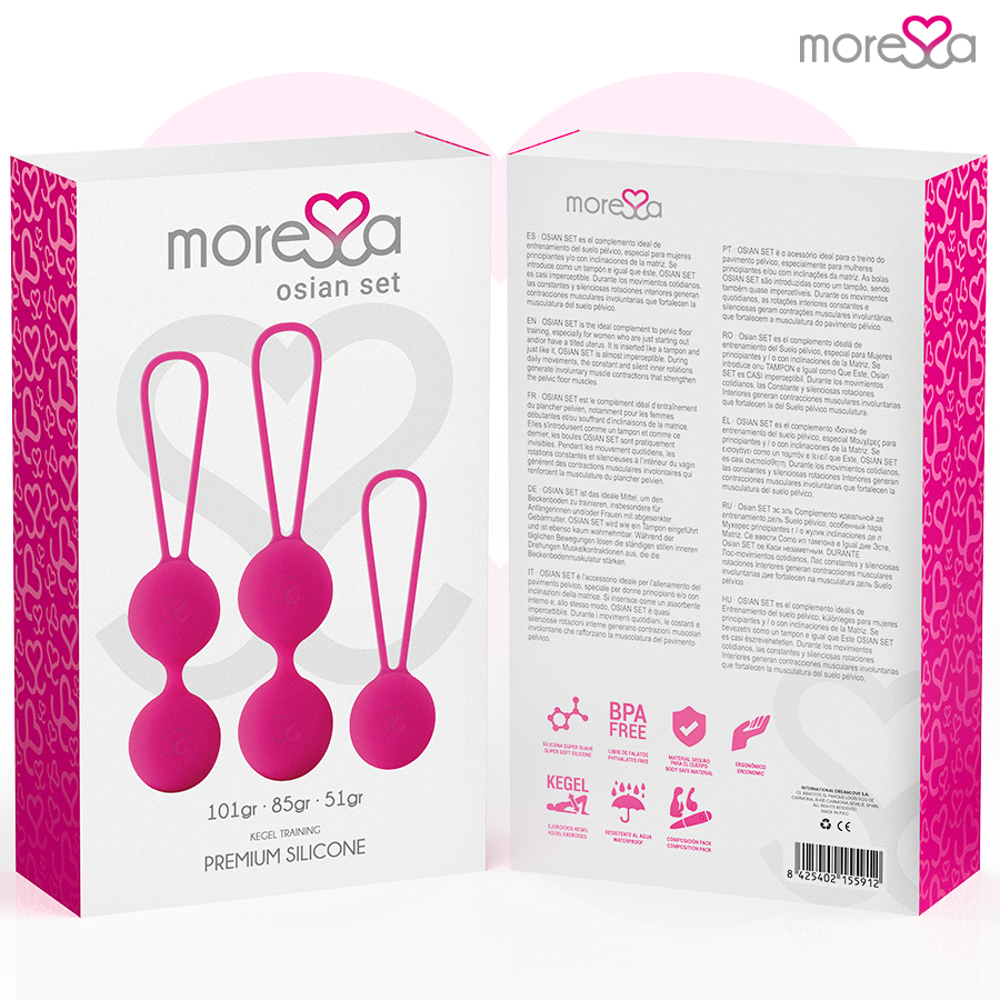 MORESSA - SET OSIAN PREMIUM SILICONE ROSA (Osian One - 51 g | Osian Two - 101 g | Osian Three 85 g) - immagine 3