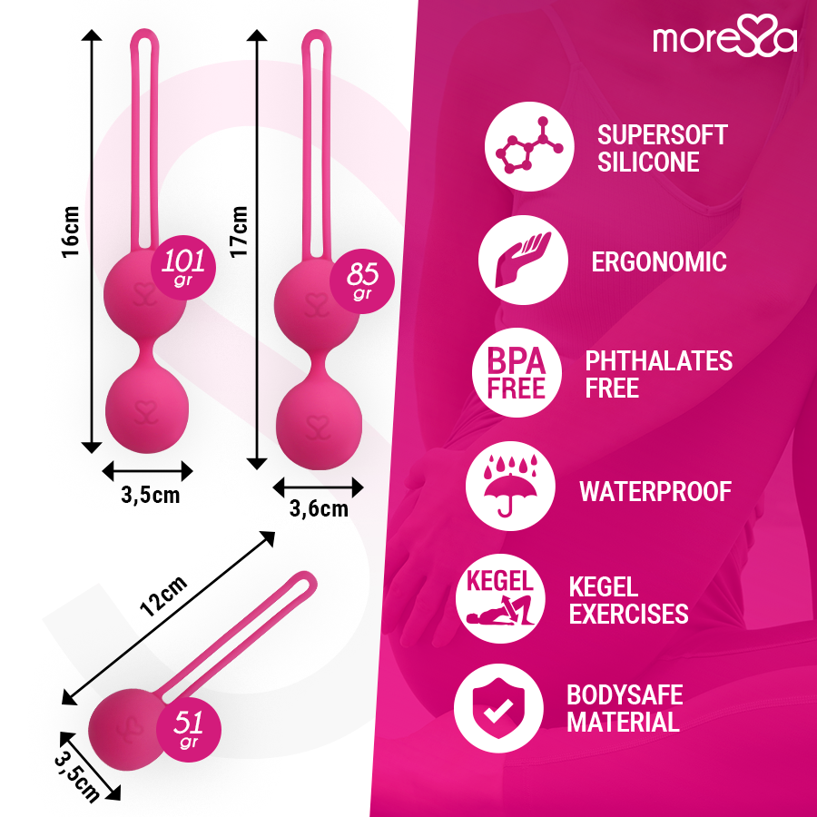 MORESSA - SET OSIAN PREMIUM SILICONE ROSA (Osian One - 51 g | Osian Two - 101 g | Osian Three 85 g) - immagine 6