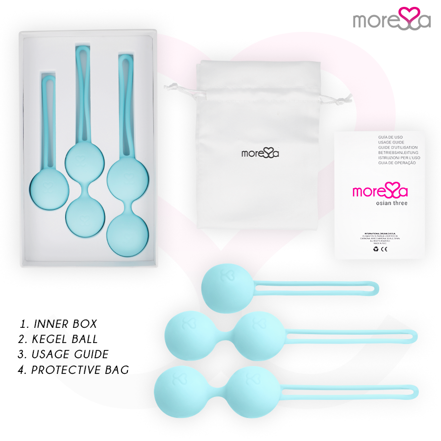 MORESSA - OSIAN SET Osian One; 51 Gr / Osian Two; 101 Gr / Osian Three 85 gr PREMIUM SILICONA TURQUESA - Imagen 5