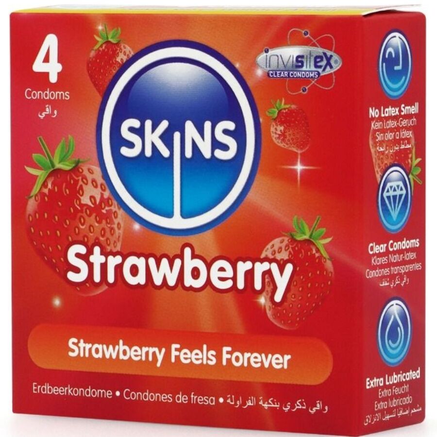 SKINS - ERDBEERE PREMIUM-KONDOME PACKUNG 4 – Bild 2